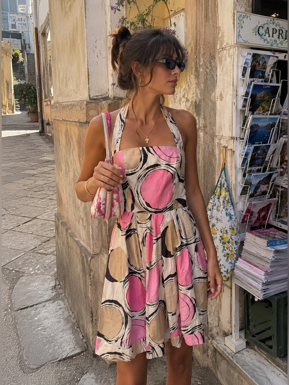 Vintage Silk Blugirl by Blumarine Knee Length Halter Dress